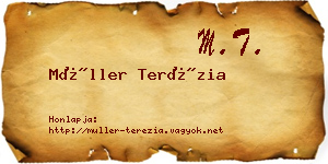 Müller Terézia névjegykártya